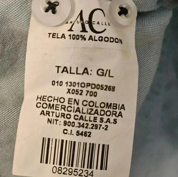 BLUE ARTURO CALLE 100% ALGOLODON EUC SIZE LARGE - Picture 6 of 8